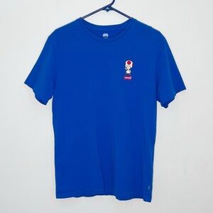 Levi's Levis  X Super Mario Toad WOO HOO Royal Blue T Shirt Tee